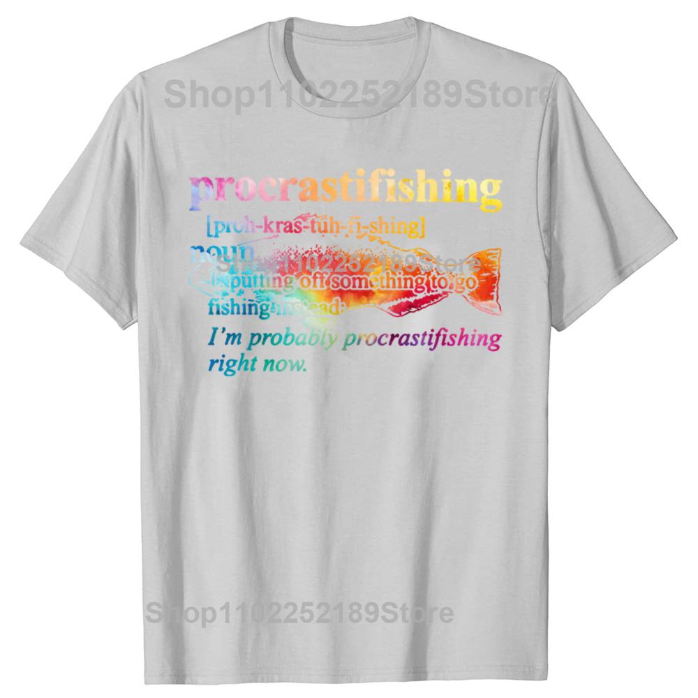 Procrastifishing T-Shirt Lustiges Angelgeschenk für Papa Opa Angler Fisch Grafik Bedrucktes T-Shirt Lässige Streetwear Mode T-Shirts