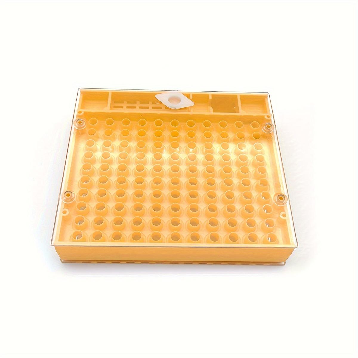 

1pc Bee Queen Rearing Box - Yellow Plastic with Multiple Compartments & Observation Window, 5.12x5.79x1.1in Beekeeping Equipment