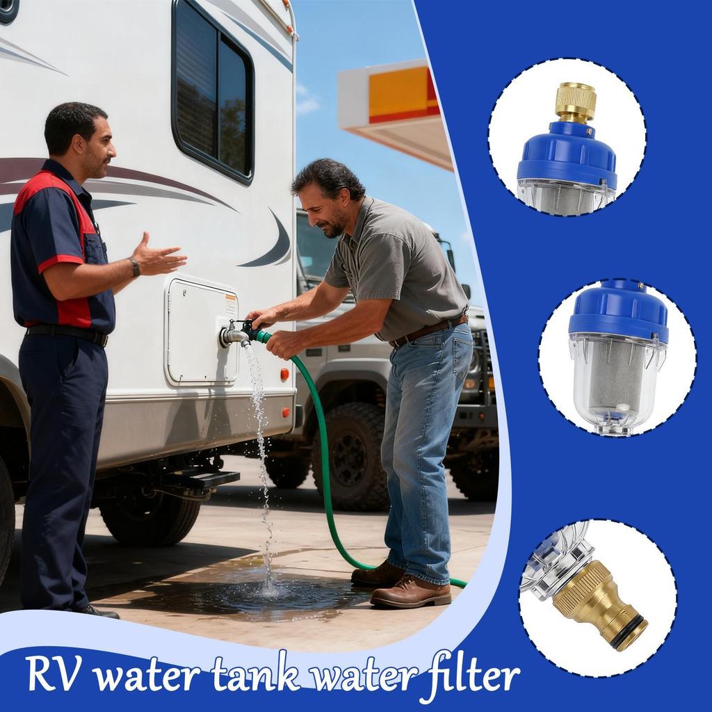 RV Filter Stainless Steel Quick Installation Faucet Purifier RV Modified Accessory Water Tank Filling Filter For Travel Trailer