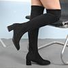 Elegant Heeled Women's Long Boots Above Over The Knee High Heels Thigh Pointed Toe Ladies Shaft Shoes Elastic Spring Autumn Hot