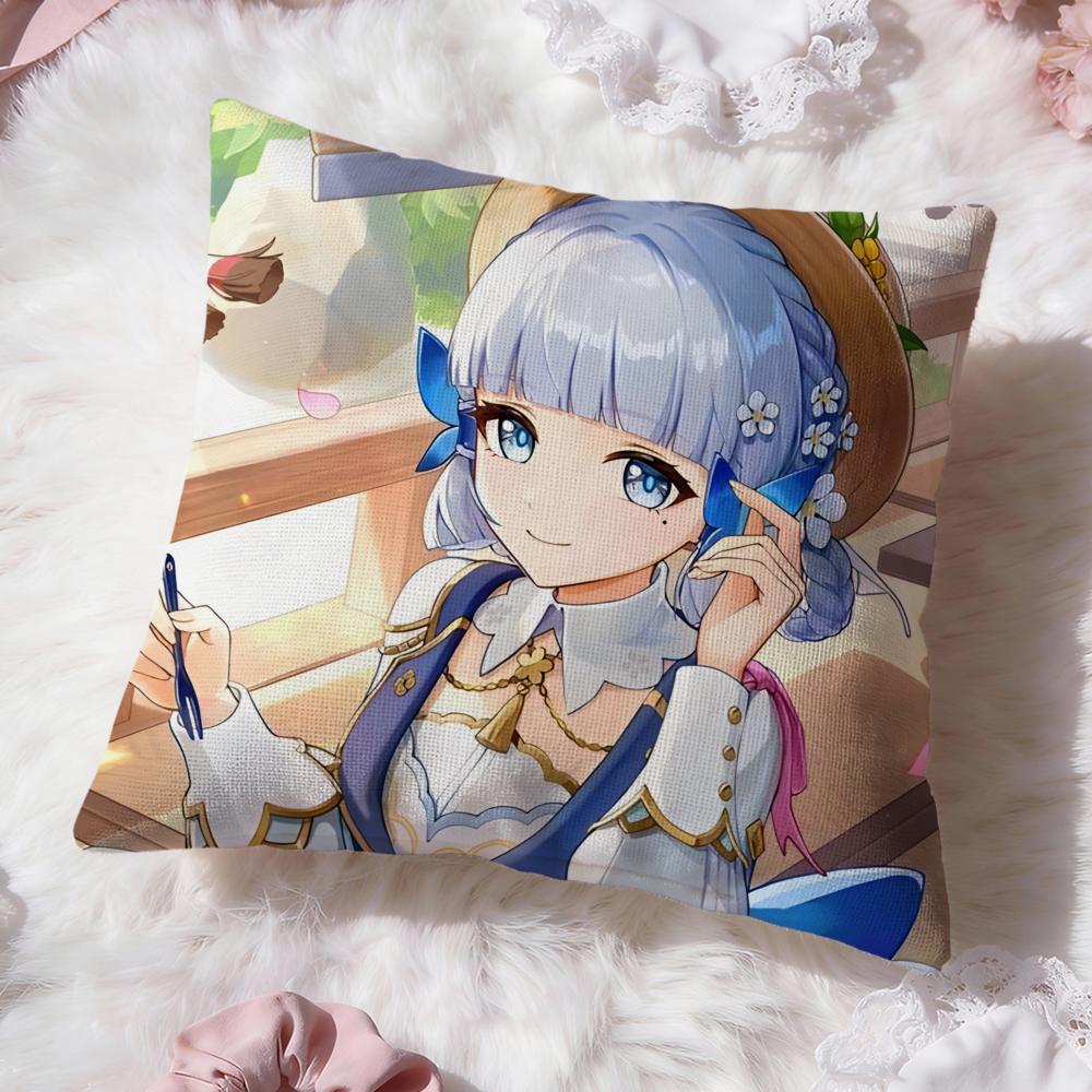 

Kamisato Ayaka Genshin Cushion Cover Premium Comfort Reversible Pillow Cove -Two in One Design for Any Room & Car Interior 30cmx30cm