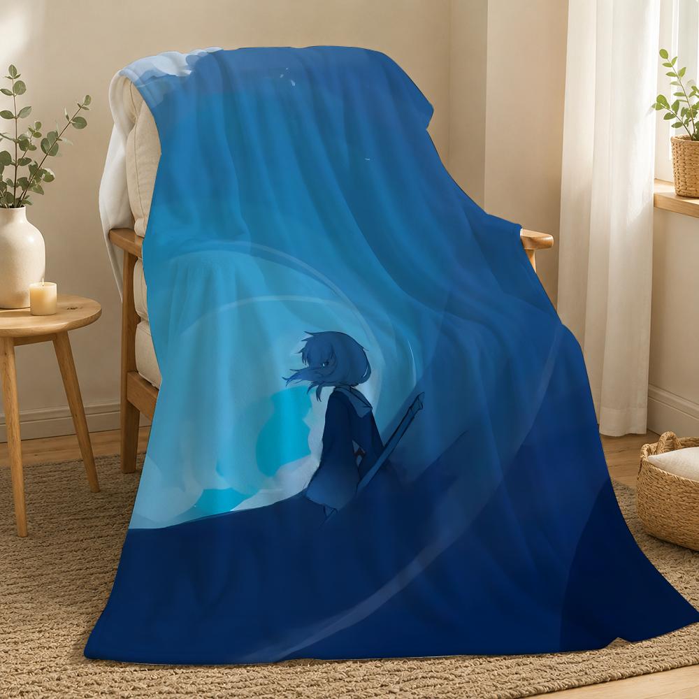 Gawr Gura VTuber Throw 240g flannel blanket, suitable for sofas, beds, offices, exquisite gift blankets 75X95CM