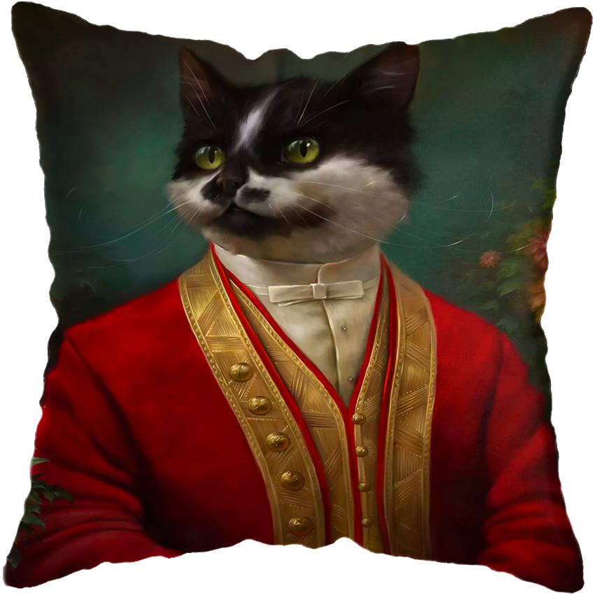 Vintage Painting Cat Dog Animal Pillow Cover Car Decor Cushion Cover Home Sofa Bed Cushion Cover