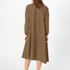 Muslim Women's Lapel Wrap Button Placket Swallowtail Curved Hem Multicolor Long Sleeve Women's Shirt Dresses