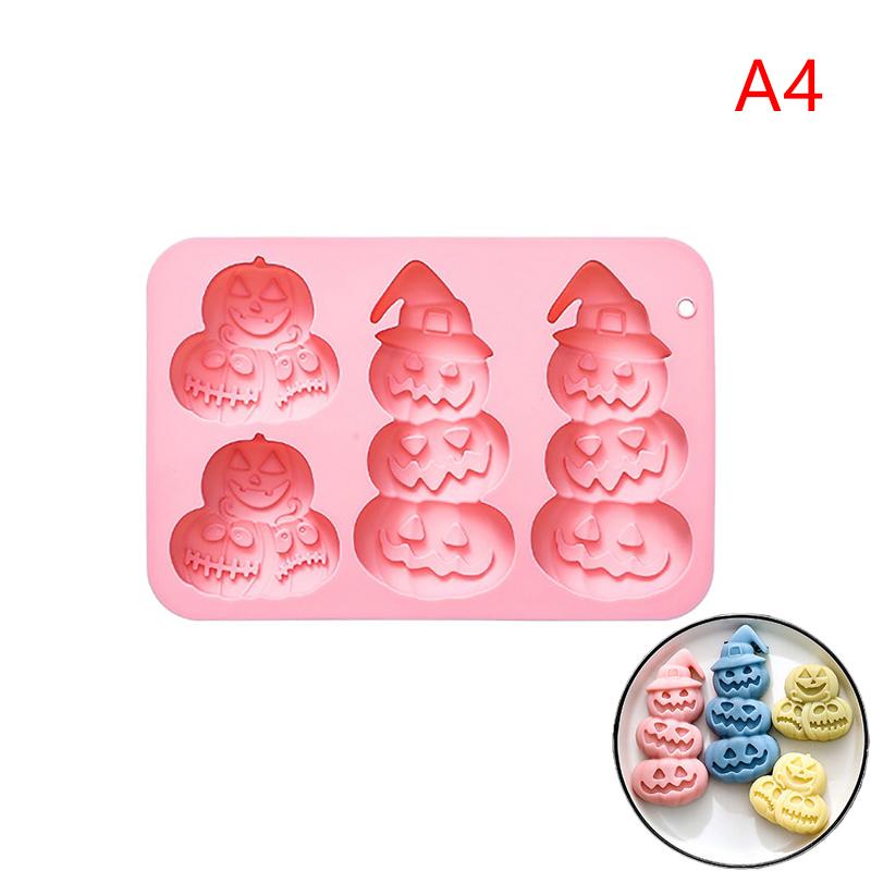 Halloween Pumpkin Theme Silicone Mold Ghost Pumpkin Baking Mold Diy Chocolate Candy Cookies Soap Cake Mould Halloween Decoration