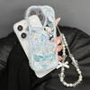 Blue Ocean Jellyfish Pattern Clear Phone Case For iPhone 11 12 13 14 15 16 17 Pro Max 16E 17E With Lanyard Wavy-edge Soft Cover