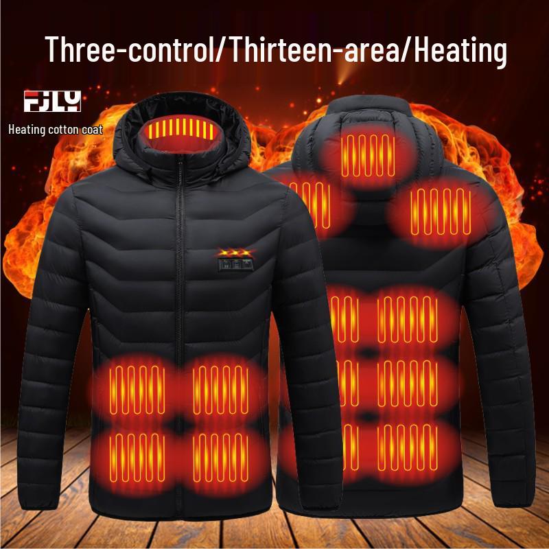 Dual-Control Hooded Heated Jacket with Three-Speed Intelligent Temperature Heating