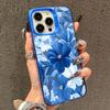 Fashionable Blue Floral Pattern Laser Phone Case for iPhone 16 15 14 Pro Max Plus 17 Pro Max Air 13 12 Mini 11 Pro Max Covers