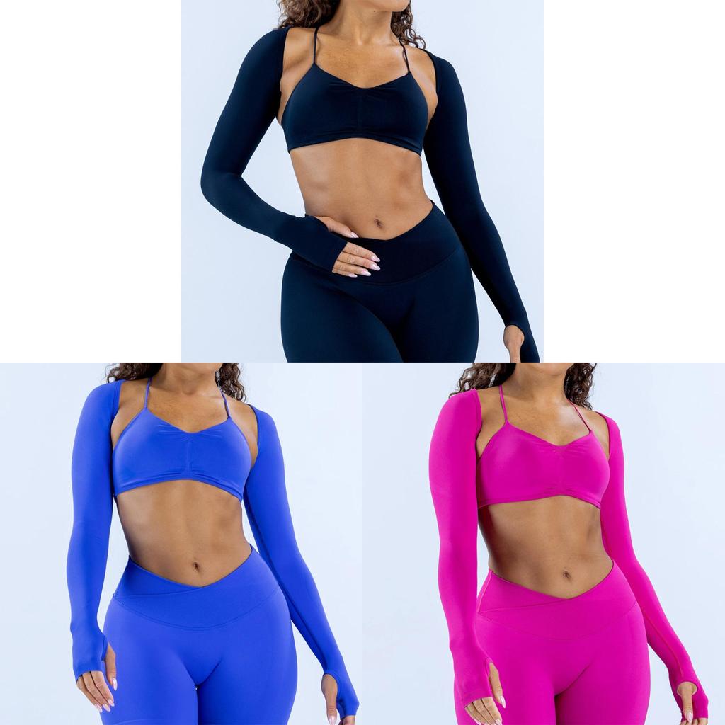 Seamless Yoga Long Sleeve Scarf Set For Women With Breathable Knit Fabric For Fitness And Running