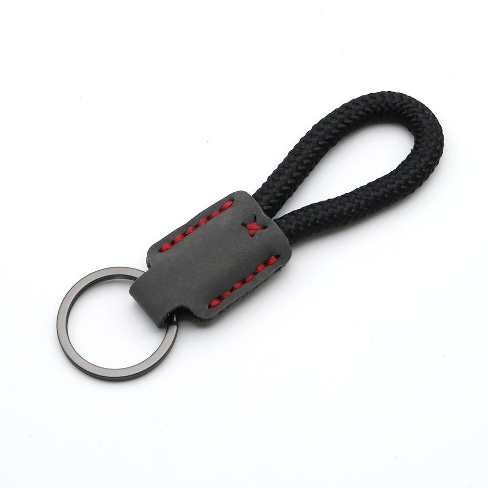 Handmade Genuine Leather Key Chain Pendant - Frosted Leather, Multifunctional Lanyard, Creative Design Key Ring