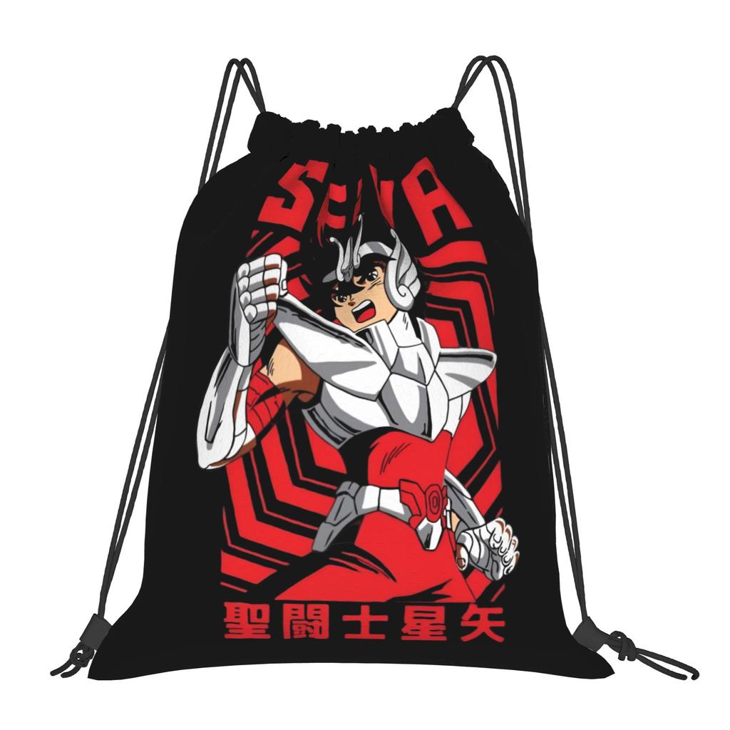 Custom Saint Seiyas Drawstring Backpack Sports Gym Bag for Women Men Anime Training Sackpack