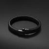 Classic Black Leather Bracelet for Men Hand Jewelry Gift Handsome Business Bracelet with Metal Magnetic Clasp