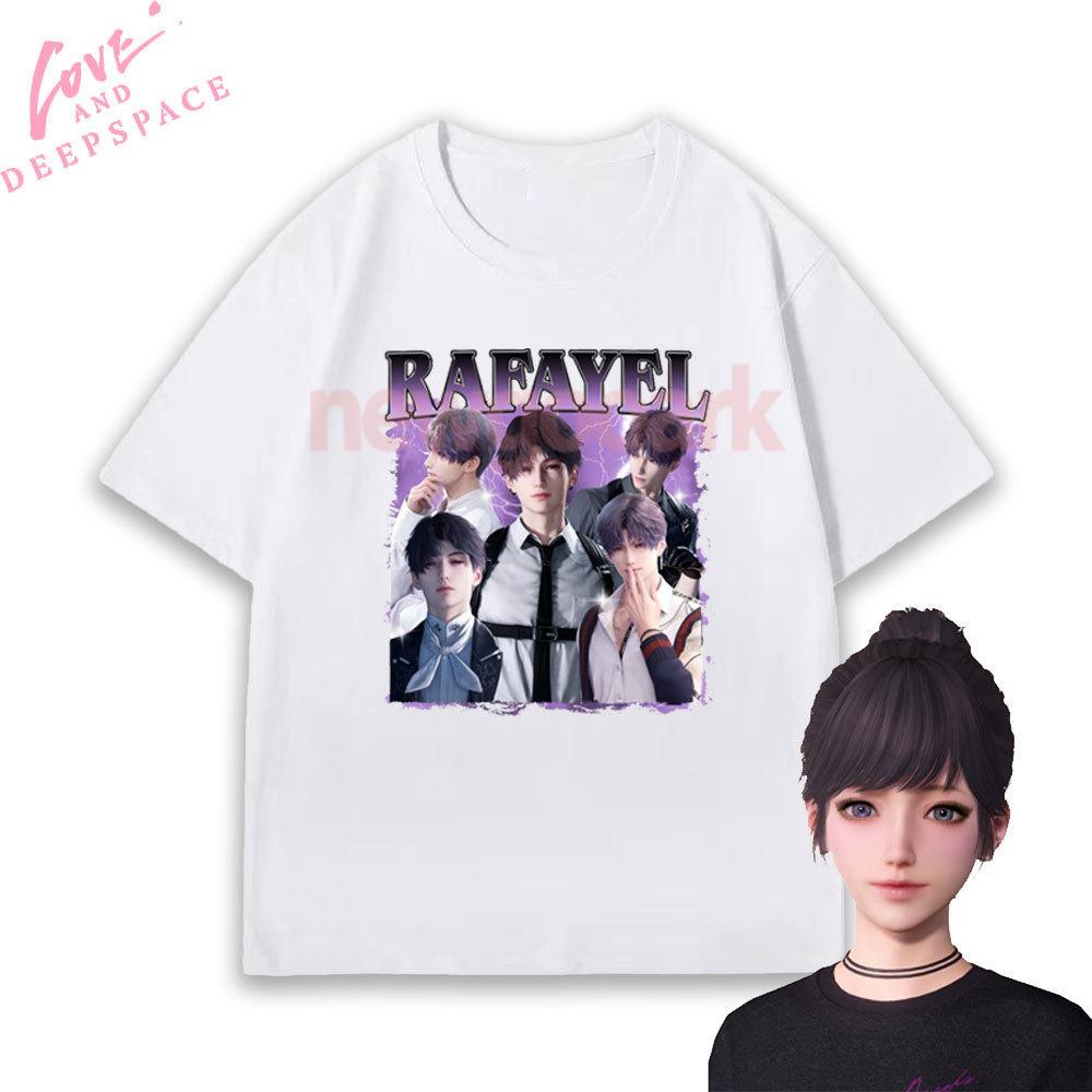 

Отомэ игра Любовь и Глубокий космос Рафаэль Женская хлопковая футболка Модная повседневная с принтом мультфильмов и аниме Футболки с коротким рукавом для девушки S