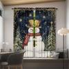 2 pieces - Retro Christmas snowman print curtains   Christmas decorations   home decorations   room decorations