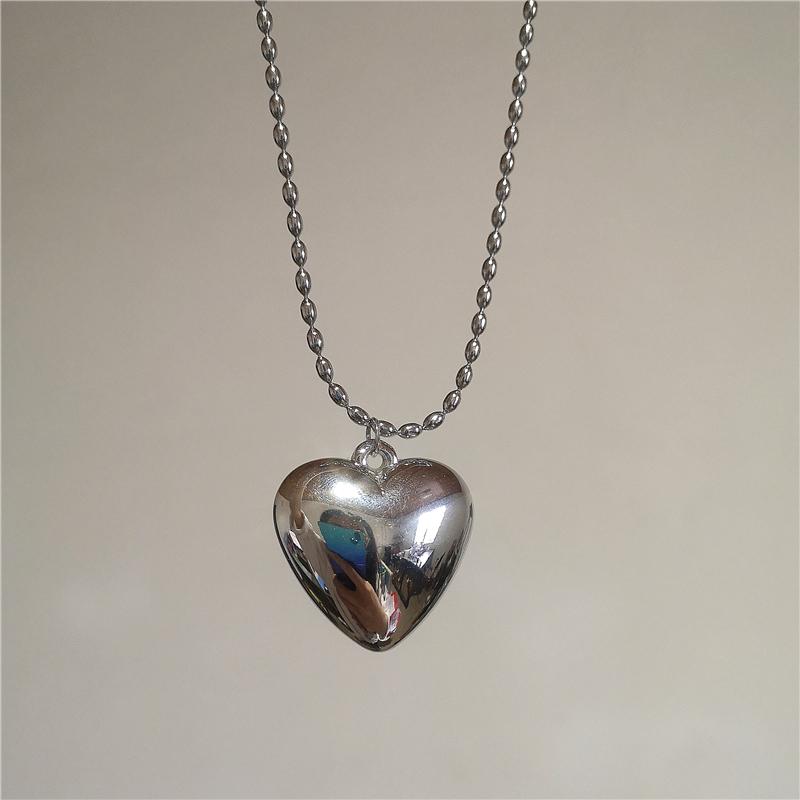 New Korean Fashion Simple INS Style Comb Heart Metal Pendant Long Necklace For Women Charm Accessories 2025 Grunge Jewelry Gift