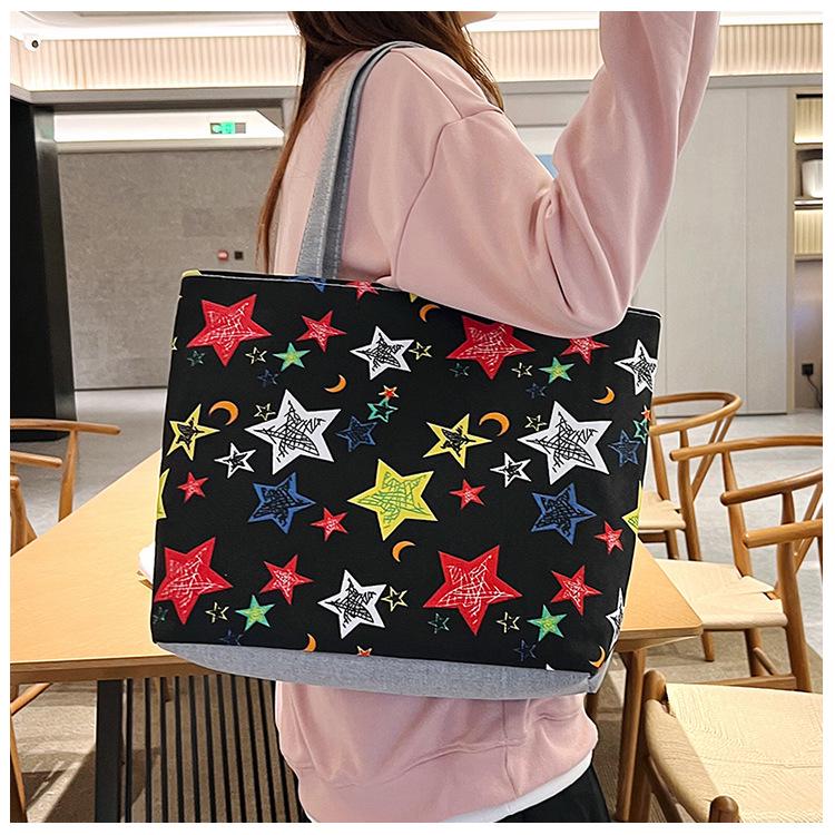 Printed Canvas Women's Fashion Handbag - Casual Commuter Underarm Bag