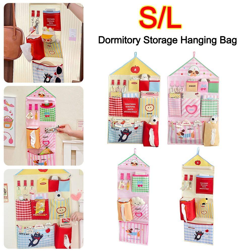 Oxford Cloth Dormitory Storage Hanging Bag Cartoon Wall-mounted Socks Storage Bags Multi-layer Sundries Organizer for Students