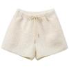 Women's High Waist Korean Style Lambswool A-line Bootcut Shorts