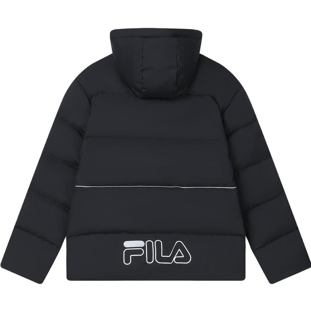 Fila Official Down Jacket 2023 Winter New Fashion Simple Casual Loose Hooded Coat Unisex Outerwear Legendary-Blue F11U349914F-NV