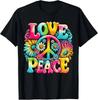 Koszulka z grafiką Hippie Znak Pokoju Miłość Tie Dye Unisex Bawełniany Top