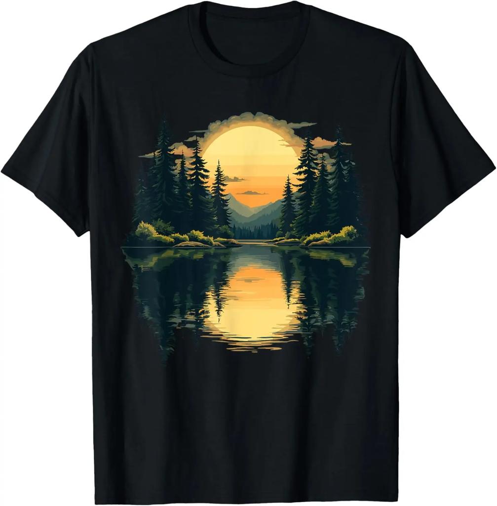 Trees Nature Mountains Adventure Outdoor Wildlife Forest Tshirt Graphic T Shirts Print On Deunisexd Camisas Streetwear