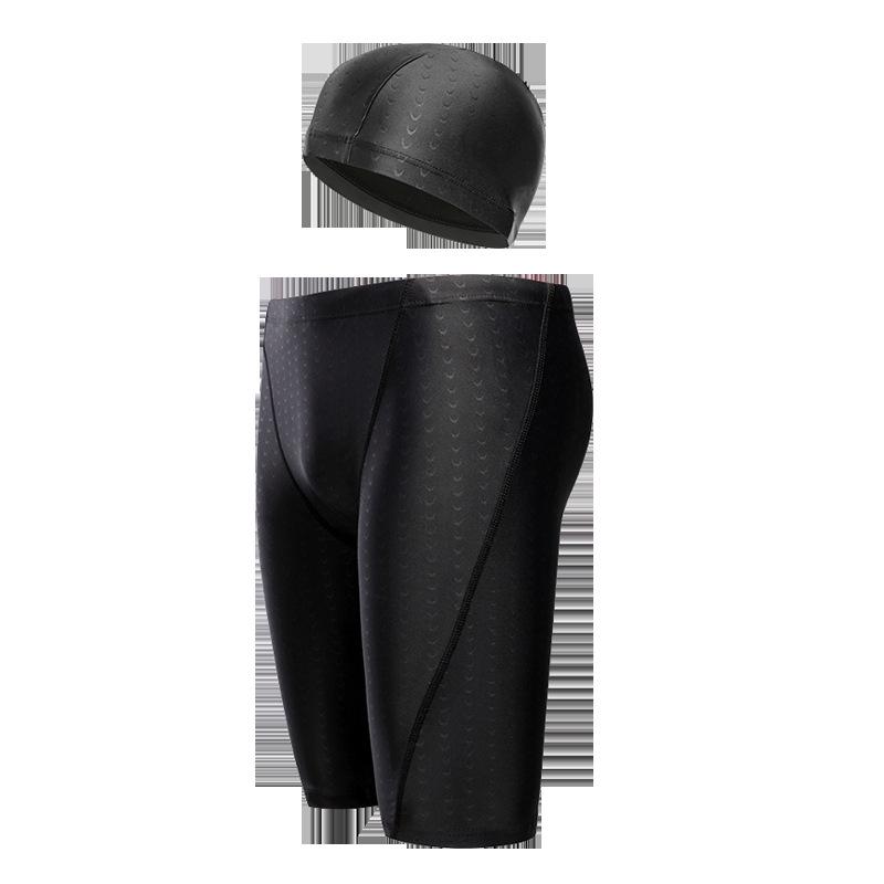 Waterproof sharkskin swim shorts  Men s swimming trunks set, new solid color swim trunks for men L（90-100Jin）