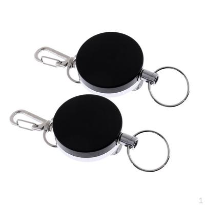 2pcs Retractable Badge Holder ID Clip Holders for Camping Hiking Travel Tools