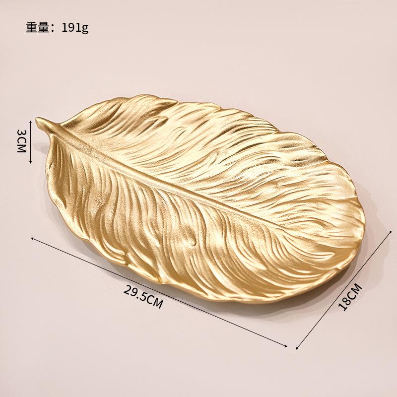 INS Nordic Gold-Toned Candy Snack Tray, Creative Serving Plate for Living Room Dining Table Decor