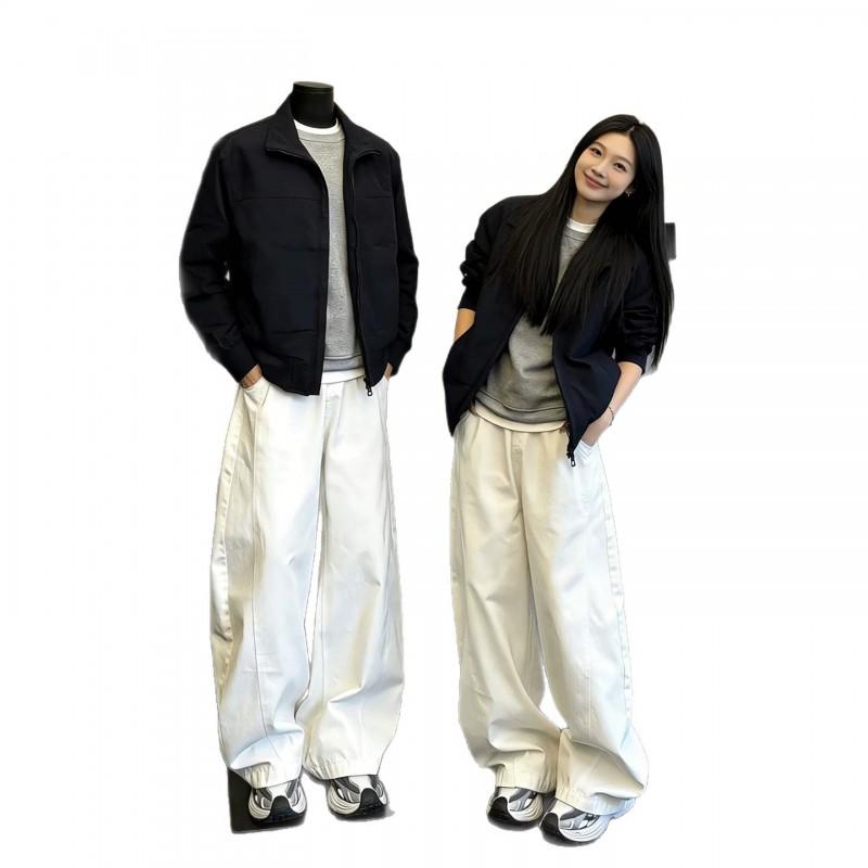 Mens Wide Leg Denim Pants Retro Loose Fit Jeans Cleanfit Style