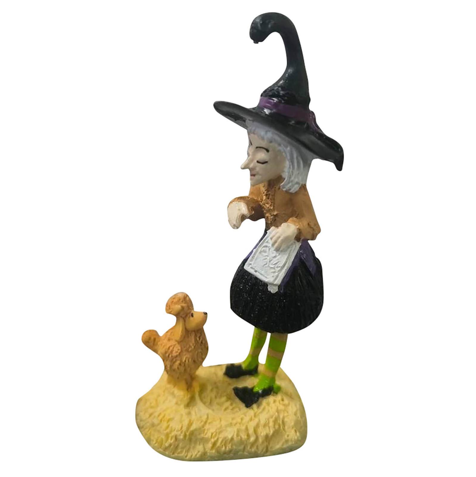 

Halloween Witch Resin Home Desktop Doll Decorative Ornaments Craft Ornaments One Size