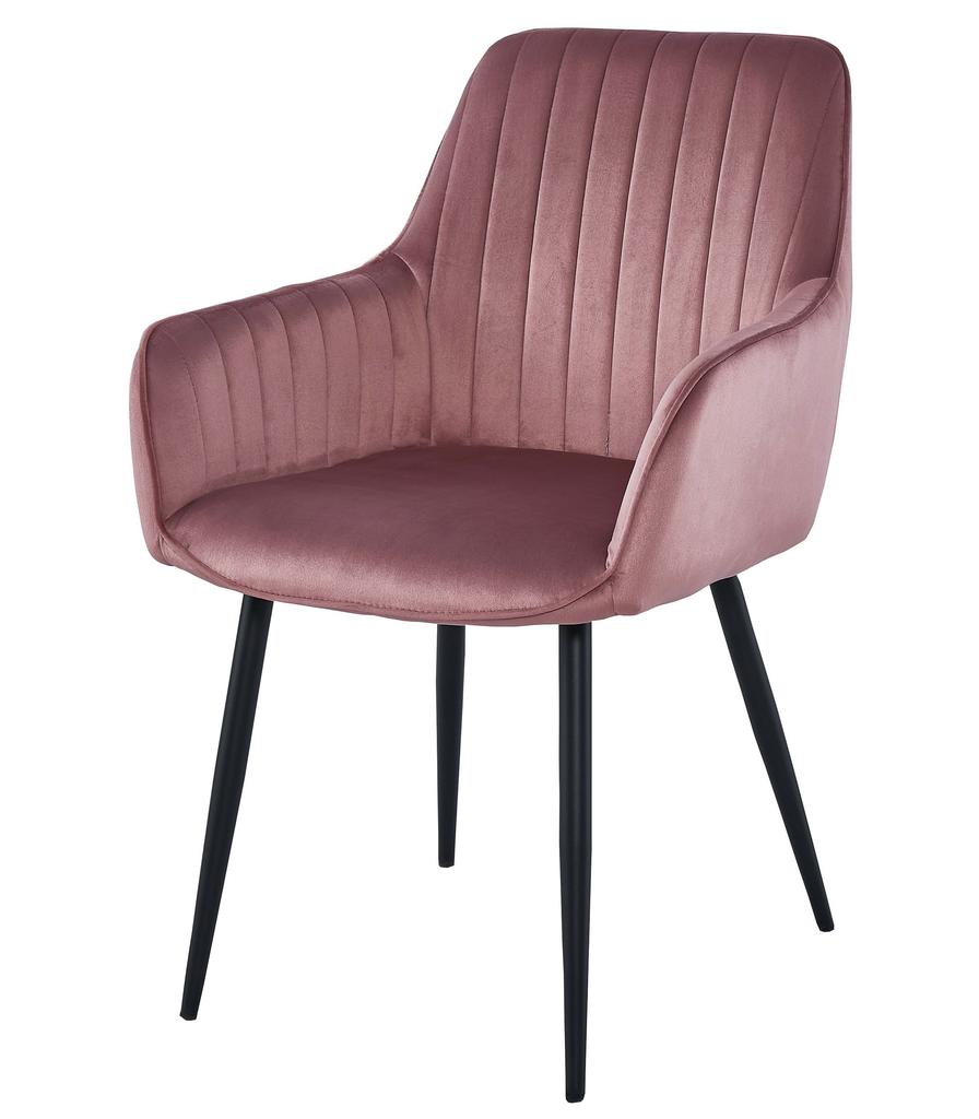 SOLDEN Chair - Pink Velvet / Black Legs X 1