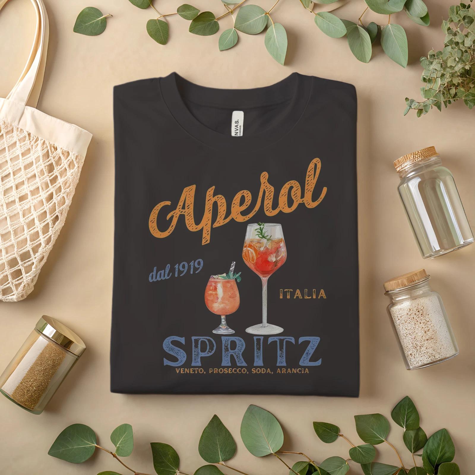 

Aperol Spritz T-Shirt – Retro Italian Cocktail Graphic Tee A490 S