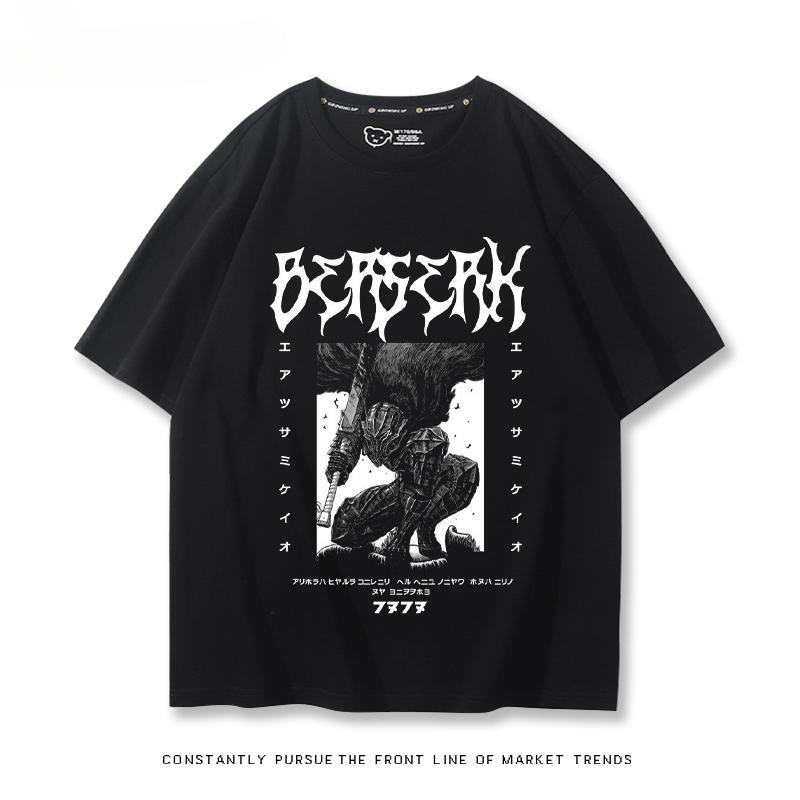 Berserk anime potisk osobnosti 100% bavlna tričko léto venkovní ležérní pohodlný trend street pánské oblečení