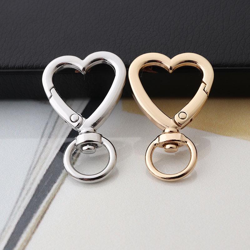 Love Heart Rotating Keychain Pendant - Heart-Shaped Zinc Alloy Handbag Accessory & Spring Ring Jewelry