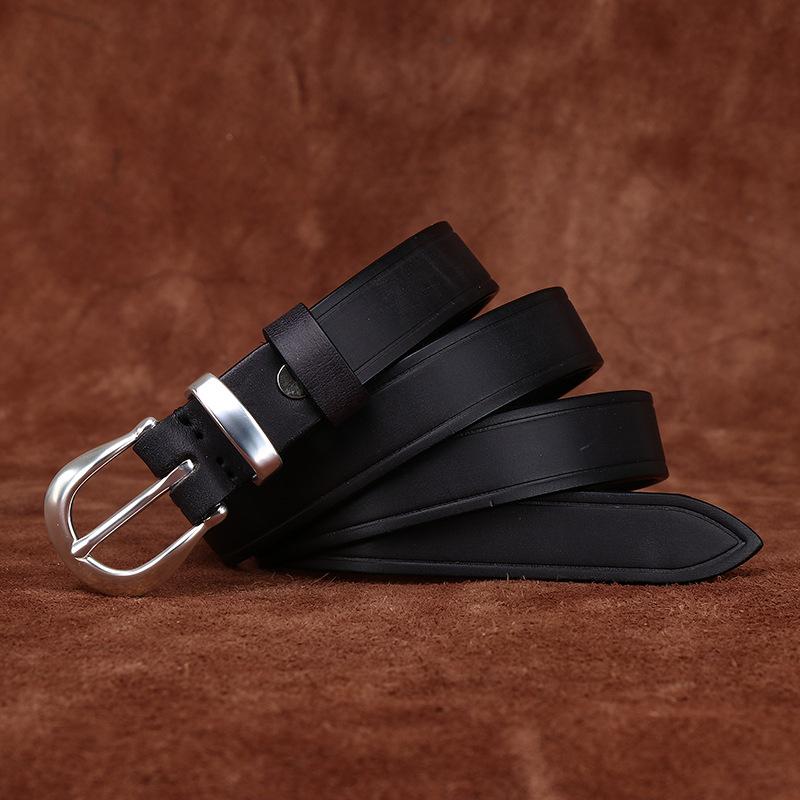 

Ремінь Жіночий Висококласний Легка Розкіш Срібне Покриття Латунна Пряжка Натуральна Шкіра Модний Все-поєднуваний Ретро Перший Шар Коров ячої Шкіри Джинсовий Ремінь 90cm