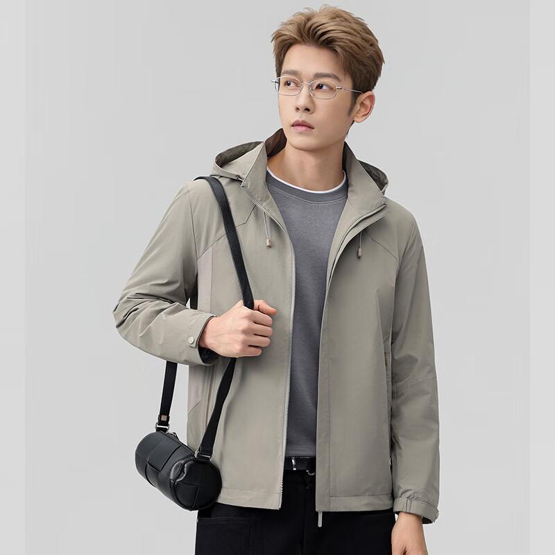 Men's Casual Hooded Jacket with Detachable Hood