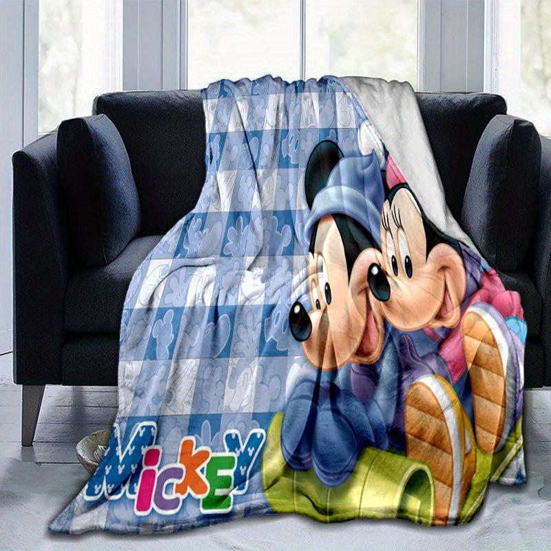 Mickey and Minnie Flannel Blanket - Ultra-Soft, Cozy, and Comfortable for Sofa, Bedroom, Camping, and Travel - Four-Season Versatility, Vibr