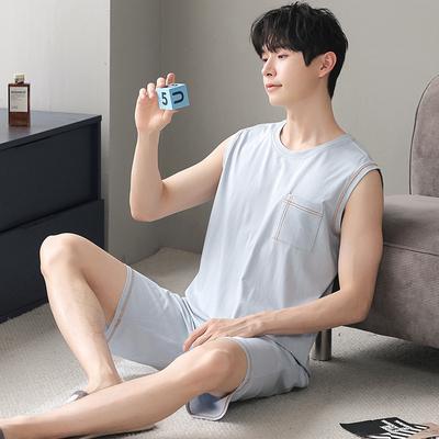 Summer Modal Pj Shorts Sleeveless Men's Pajamas Sets Male Pajama Set for Men Sleepwear Suit Homewear