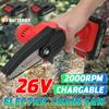 2PCS Lithium Battery Cordless Electric Pruning Saw 26V Rechargeable Mini Electric Saws Woodworking Electric Saw Garden Logging New