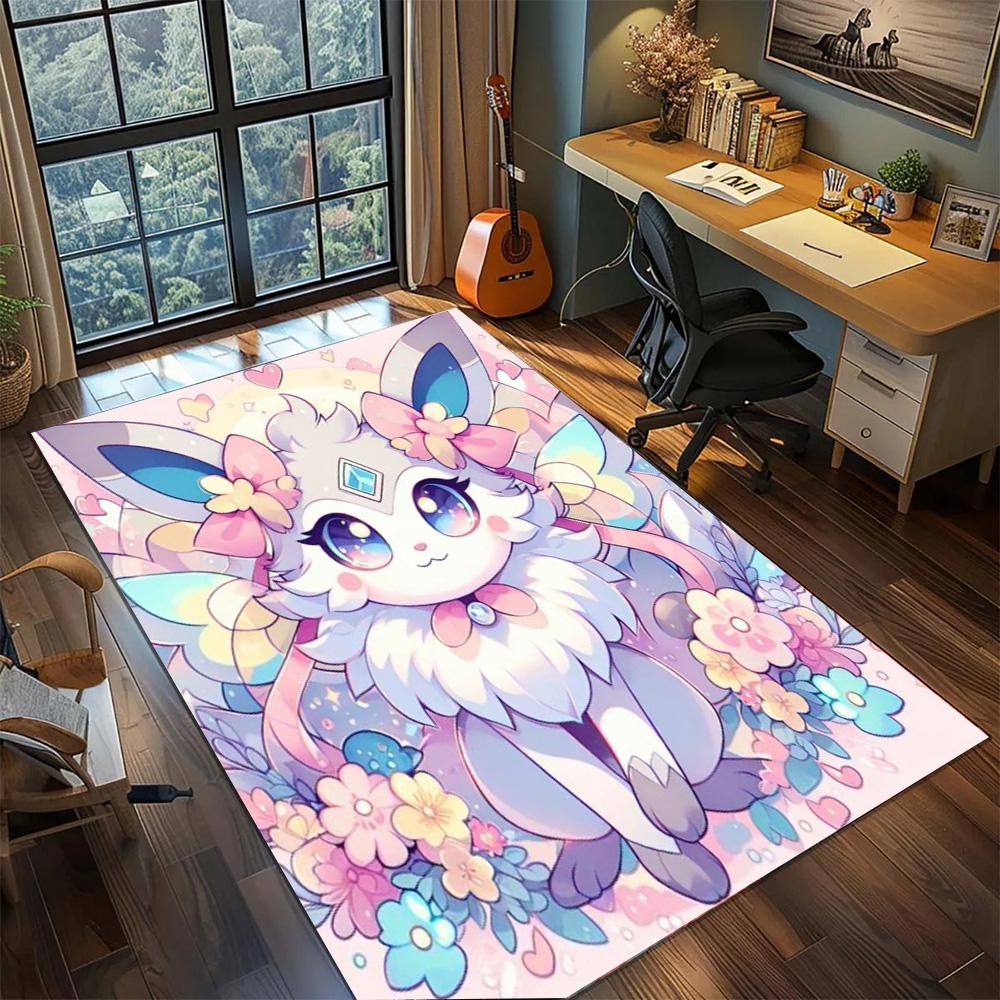 Sylveon Rug Fashion Home Decor, Non Slip Washable Large Area Floor Mat Carpet Gamer Bedroom.-TING