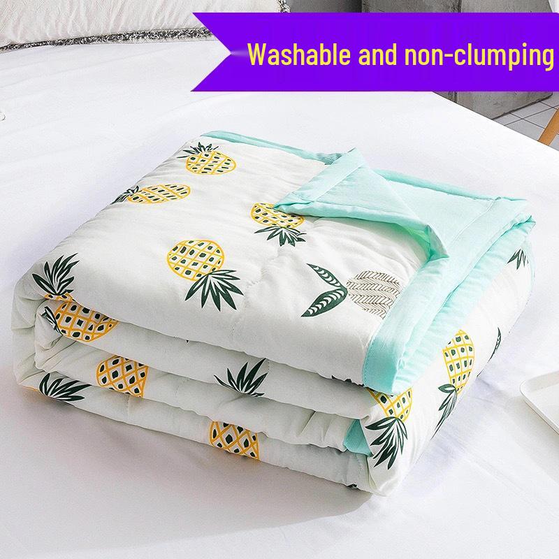 Washable Cotton Summer Quilt for Air Conditioning - Cool, Breathable, Thin Quilt for Kids and Adults