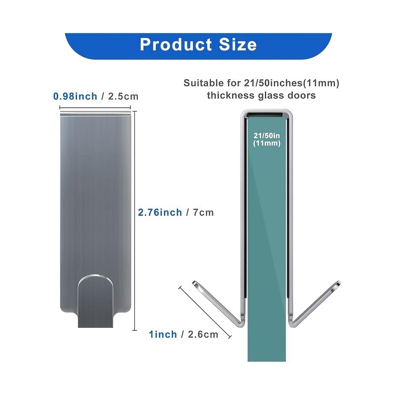 1pc/2pcs Shower Door Hooks Casual Style Easy Install Door Mount Hangers for Bathroom Glass Doors No-Drill Adhesive