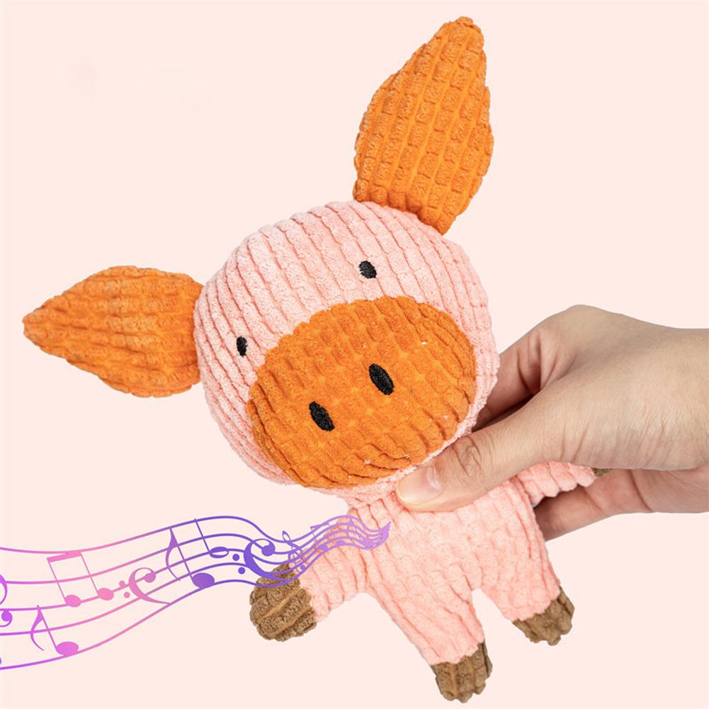 Pet Dog Squeaky Toys Animals Shapes Squeaky Plush Chew Toys for Small Medium Large Dogs