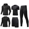 Men's Breathable Fitness Clothing Set - Tight-fitting, Sweat-wicking Training Gear for Running and Gym (Spring & Autumn).