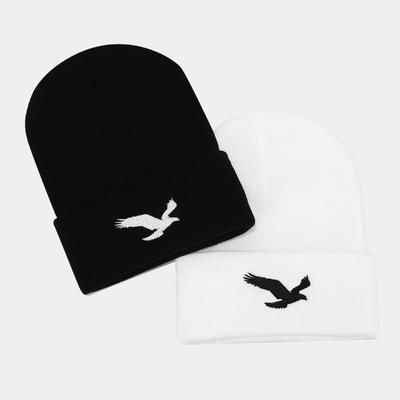 New Eagle Embroidered Wool Knitted Hat Men's Personality Hip Hop Cold Hat Women's Tide Autumn and Winter Stacking Hat