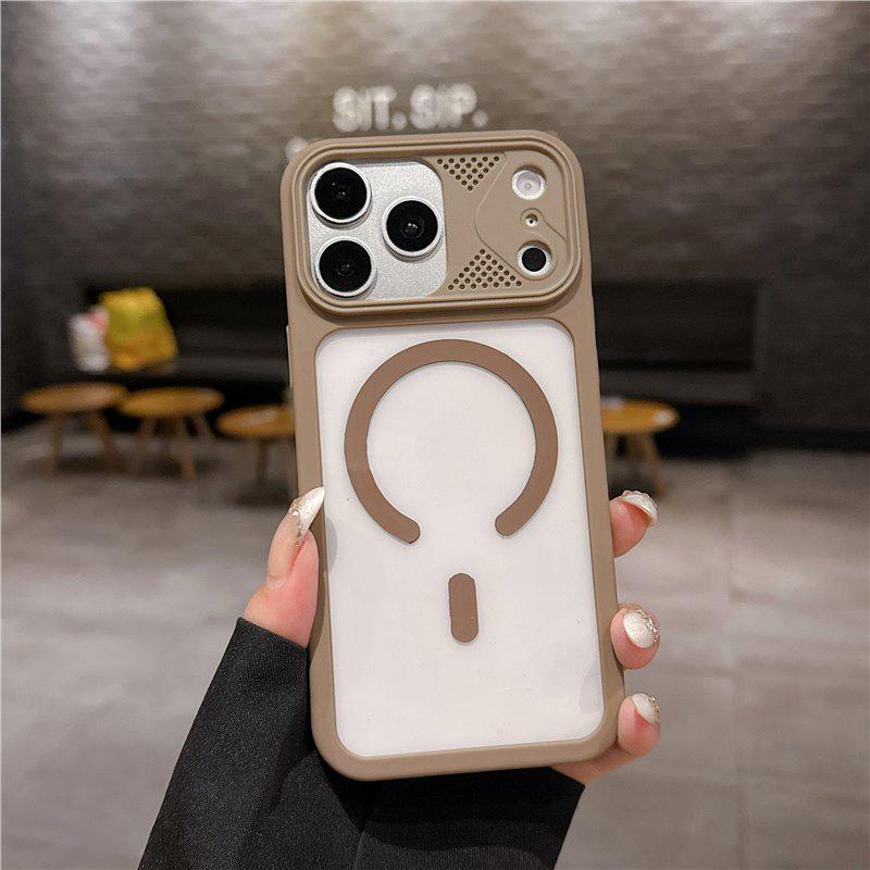 iPhone 17 Pro Max Transparent Magnetic Acrylic Drop-Proof Case iPhone 17 Pro Max хаки