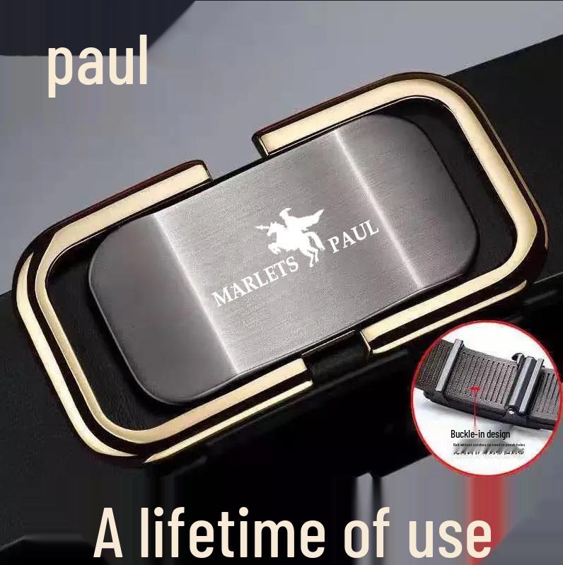 Men's Lightweight Alloy Automatic Buckle Belt - Simple Style for Business and Casual Wear
