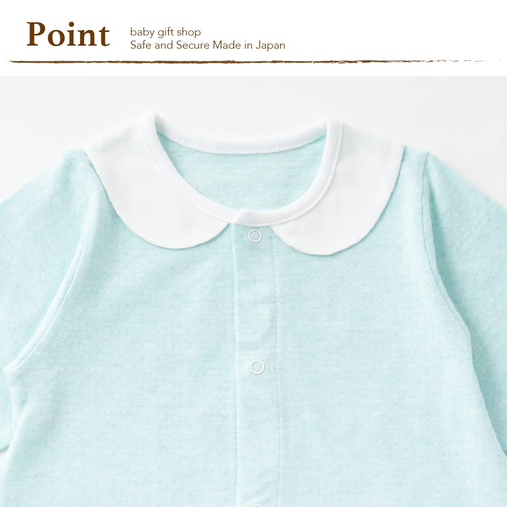 De Jersey with Decorative All Snap for Newborns and Made In [Cream Coco] Top-style Collar, 2-way [Crotch Replacement/2-way], Babies, 100% Cotton,