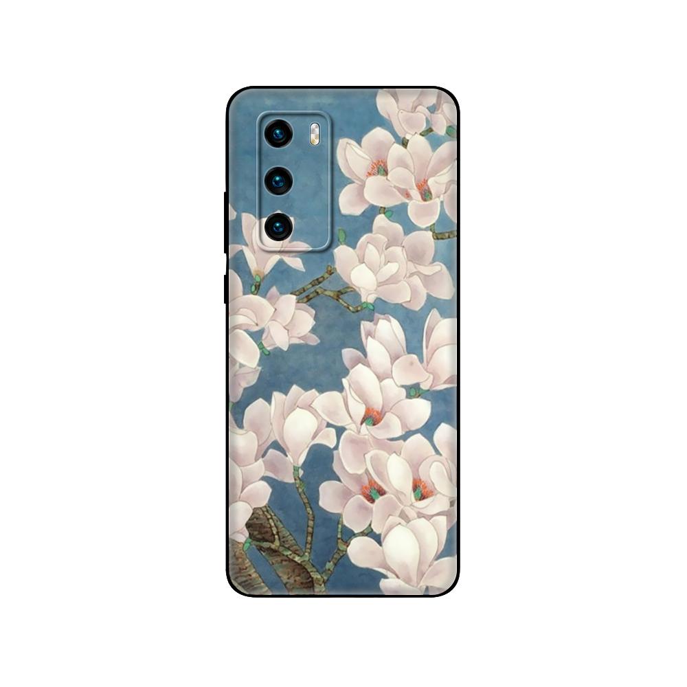 Black Tpu Case For Huawei P30 Lite P30 Pro P40 Case For Huawei P40 LITE E P Smart 2020 Case Cover Orchid Flowers Colorfu