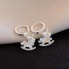 Zodiac Year Zircon Pearl Horse Earrings - Luxurious, Modern Studs for Women